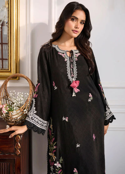 Dhanak Pret Embroidered Cotton Jacquard 2 Piece Suit SS24DA-2377 Black