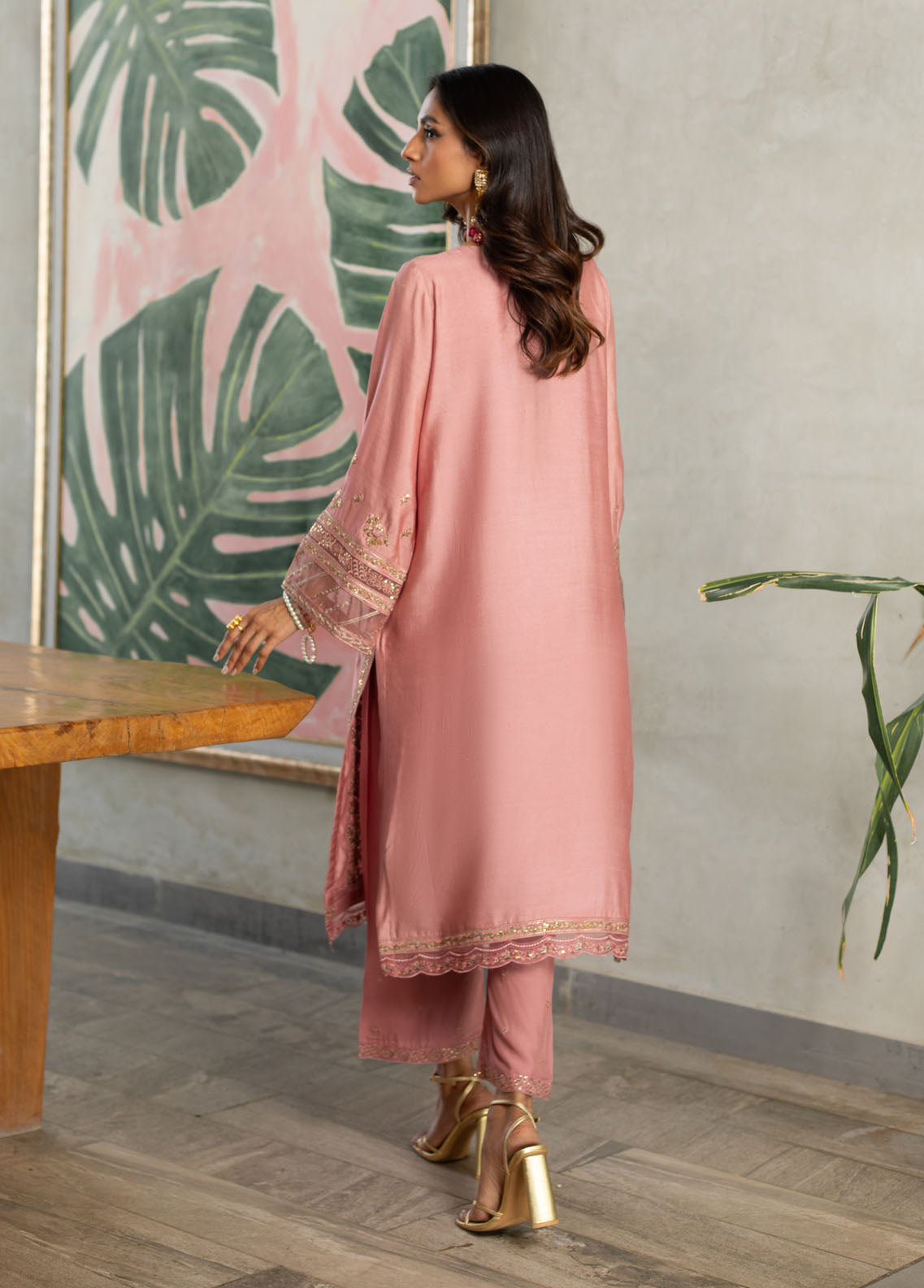 Dhanak Pret Embroidered Cotton Silk 2 Piece Suit SS24DA-2288 LIGHT PINK