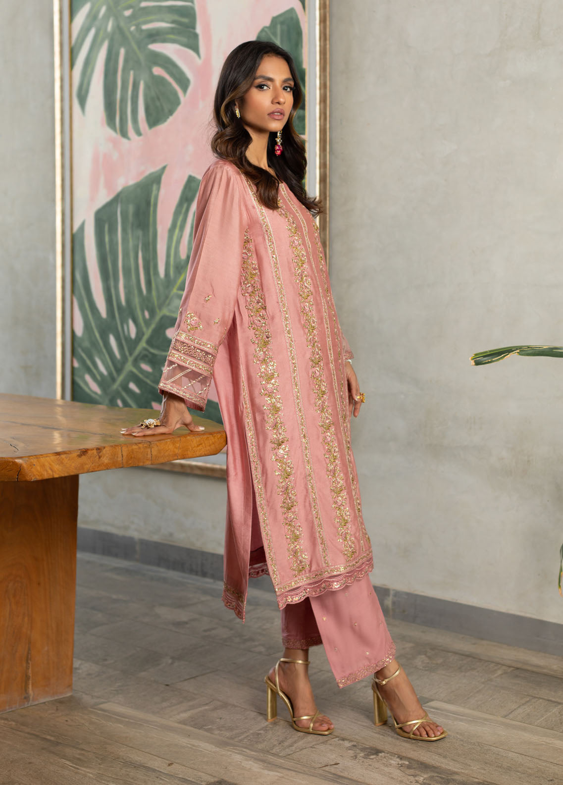 Dhanak Pret Embroidered Cotton Silk 2 Piece Suit SS24DA-2288 LIGHT PINK