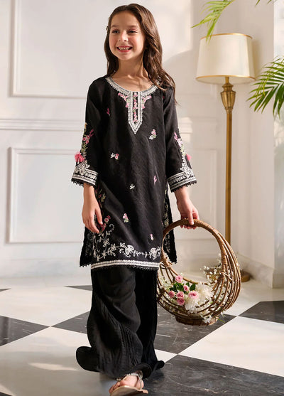 Dhanak Pret Embroidered Cotton Silk 2 Piece Suit SS24DK-0161 Black