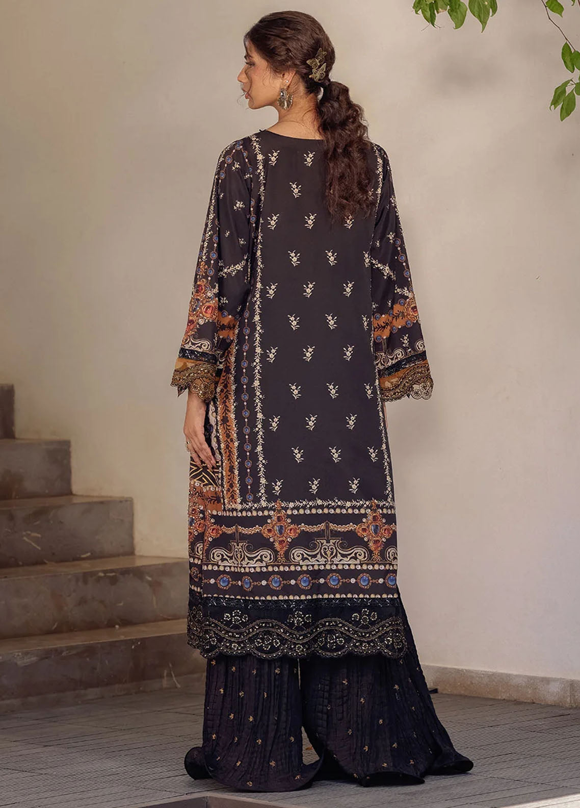 Dhanak Pret Embroidered Crepe silk 2 Piece Suit SS24DA-2511