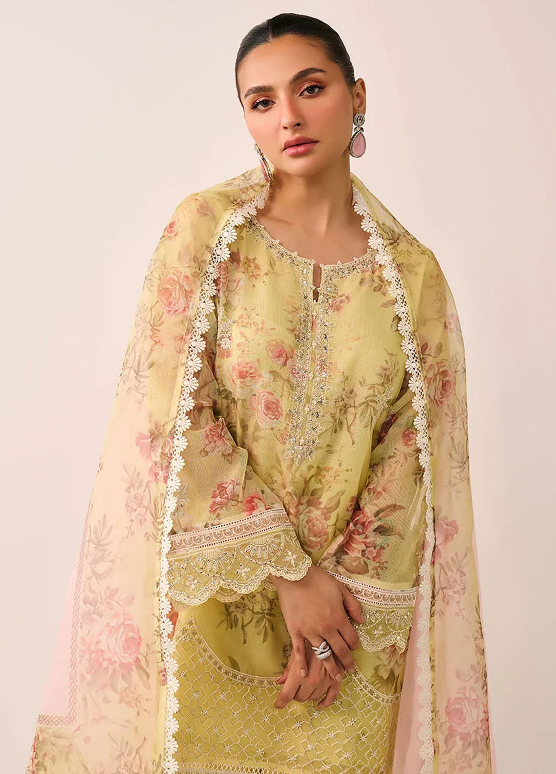 Dhanak Pret Embroidered Khaadi Net 2 Piece Suit SS24DA-2466