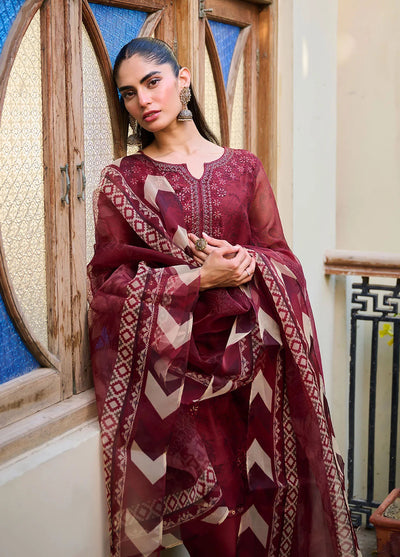 Dhanak Pret Embroidered Khaddi Net 2 Piece Suit SS24DA-2301