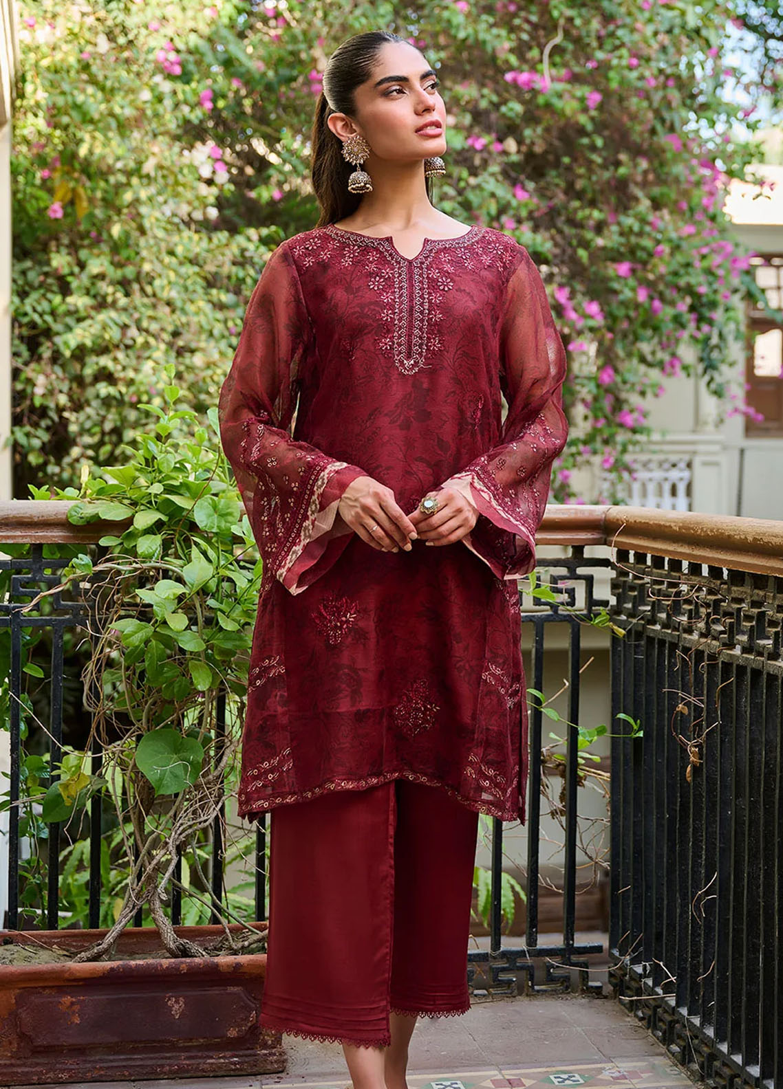 Dhanak Pret Embroidered Khaddi Net 2 Piece Suit SS24DA-2301