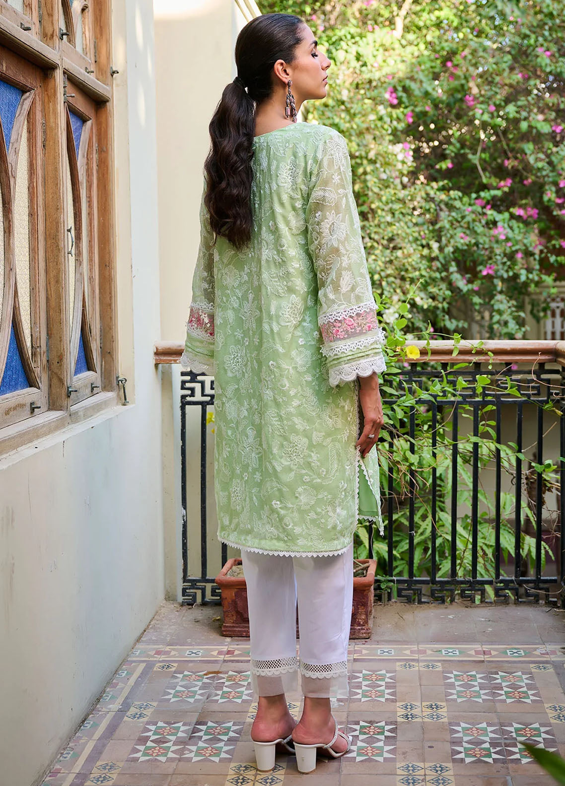 Dhanak Pret Embroidered Khaddi Net Kurti SS24DA-1884