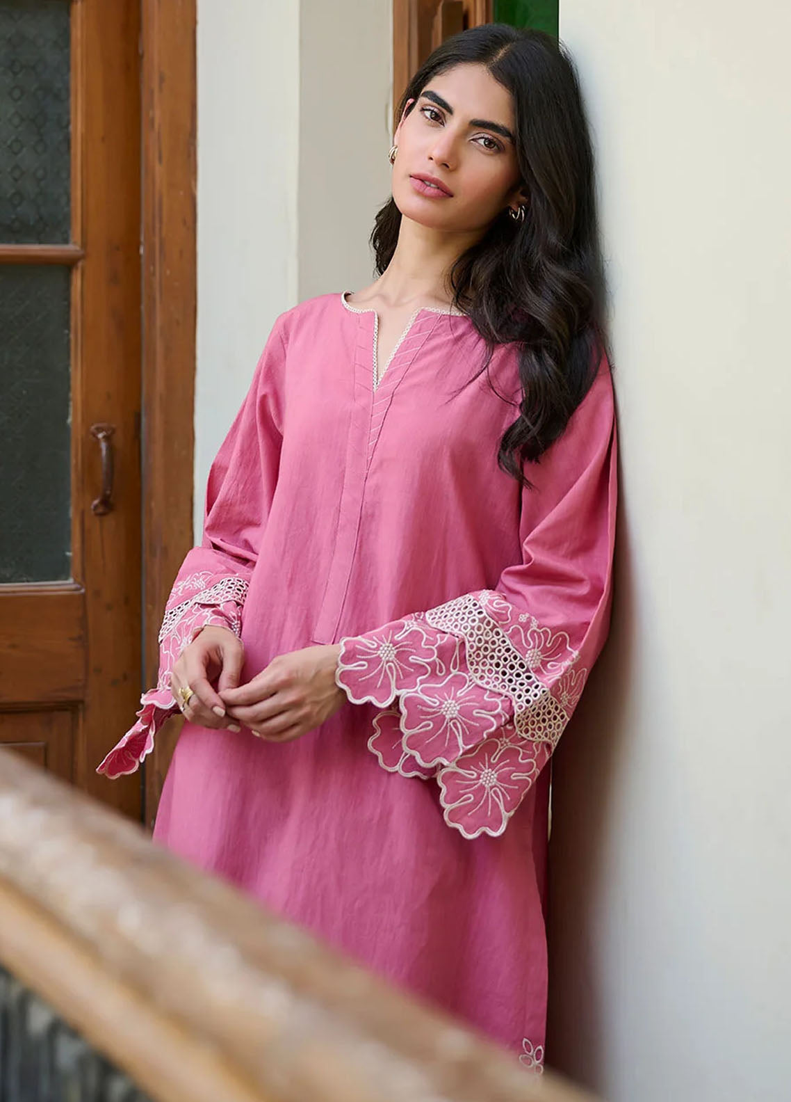 Dhanak Pret Embroidered Lawn 2 Piece Suit SS24DC-2321 Pink