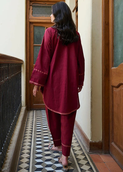 Dhanak Pret Embroidered Lawn 2 Piece Suit SS24DC-2323 Maroon