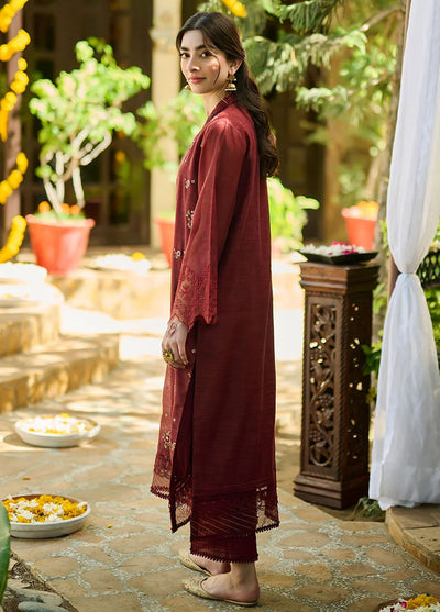 Dhanak Pret Embroidered Munar 2 Piece Suit SS24DA-2388 Maroon