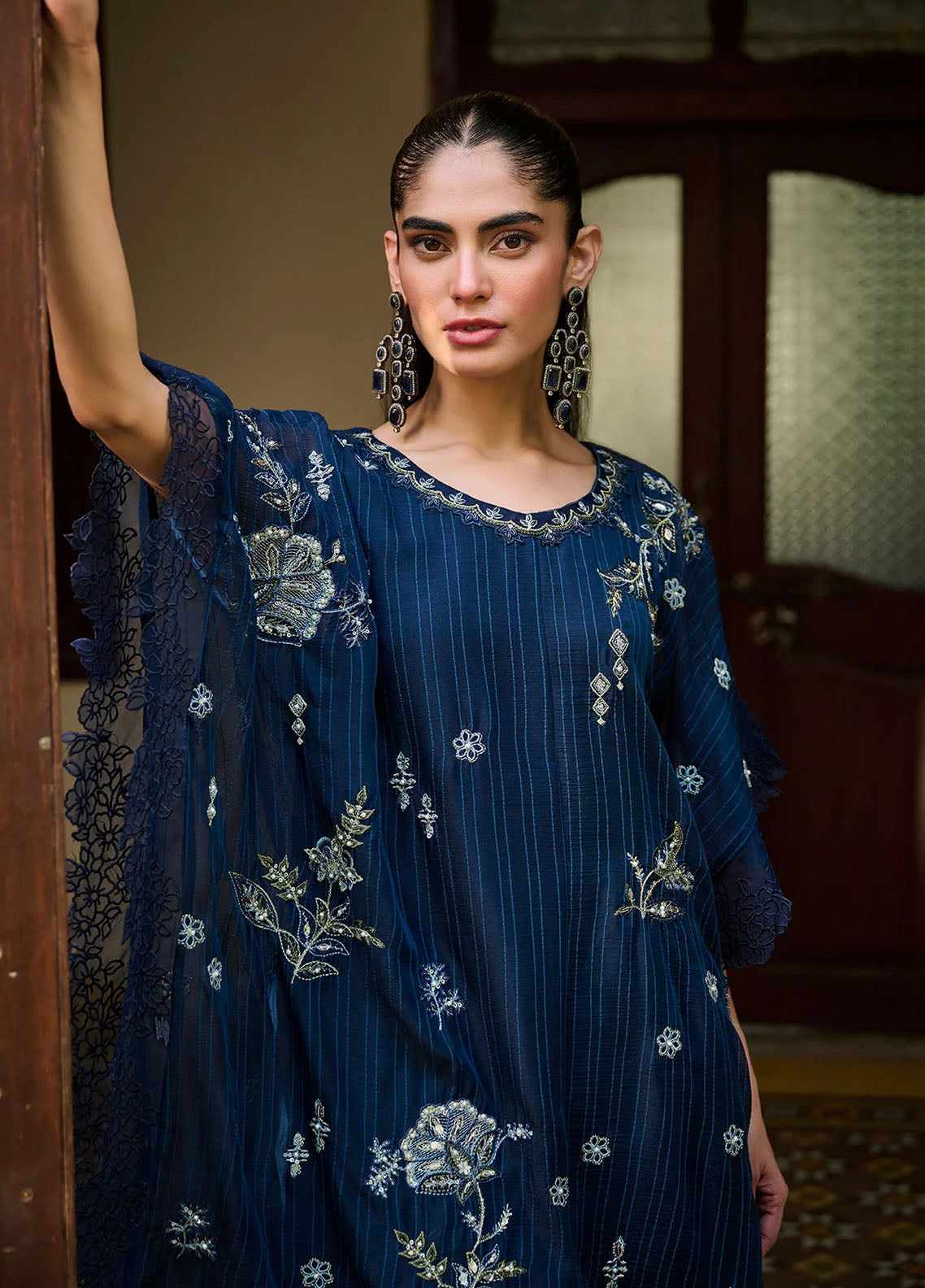 Dhanak Pret Embroidered Organza 2 Piece Suit SS24DA-2294