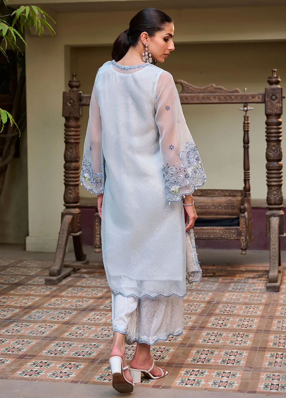 Dhanak Pret Embroidered Organza 2 Piece Suit SS24DA-2351