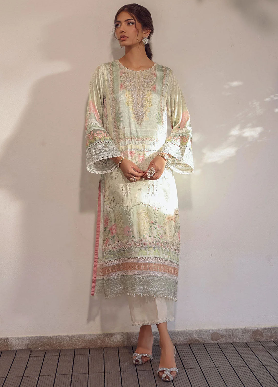 Dhanak Pret Embroidered Shamoze Silk 2 Piece Suit SS24DA-2517