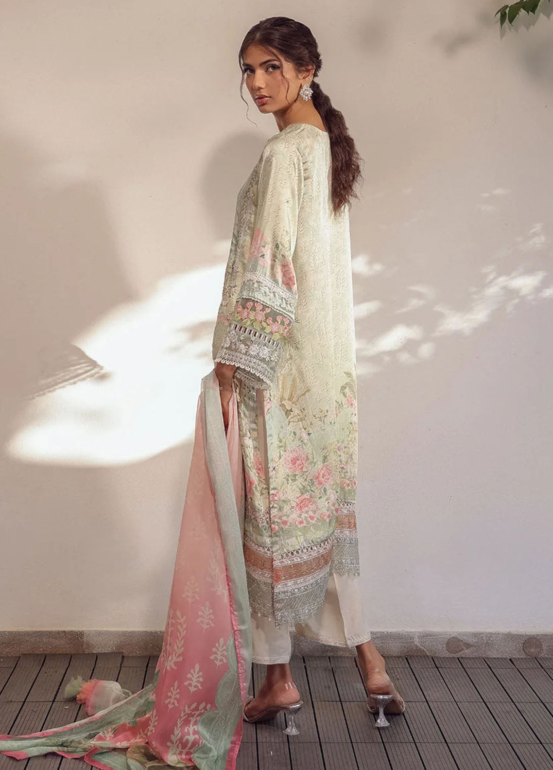 Dhanak Pret Embroidered Shamoze Silk 2 Piece Suit SS24DA-2517