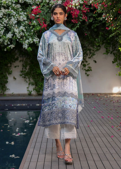 Dhanak Pret Embroidered Shamoze Silk 2 Piece Suit SS24DA-2518