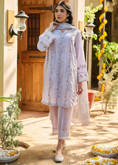 Dhanak Pret Embroidered Swiss Lawn 2 Piece Suit SS24DA-2395 Light Purple