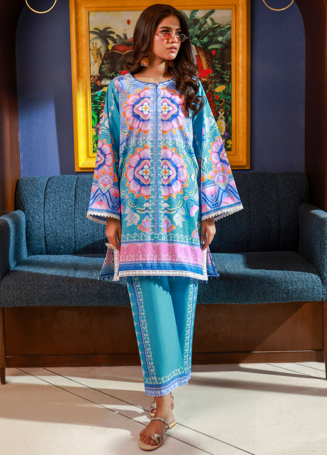 Dhanak Pret Printed Lawn 2 Piece Suit SS24DC-2528