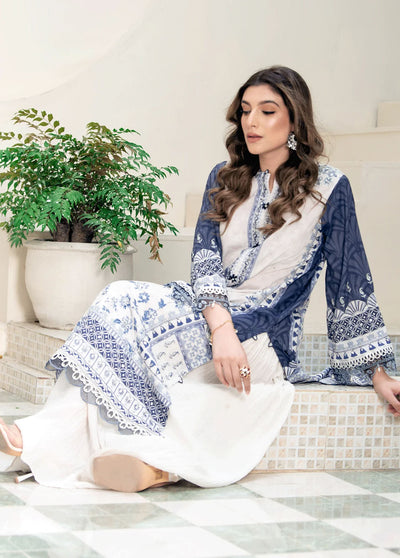 Dhanak Pret Embroidered Silk 2 Piece Suit DC-2238 OFF-WHITE