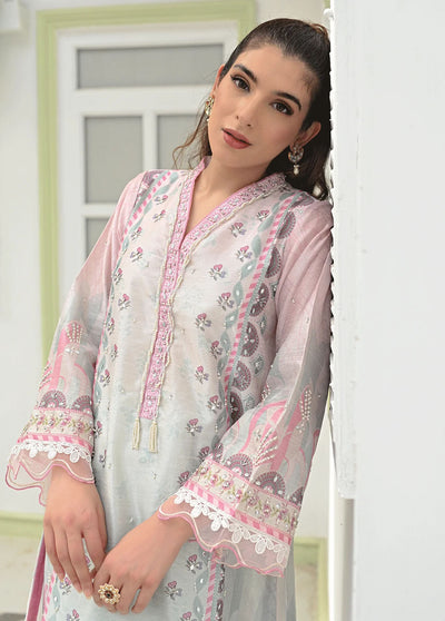 Dhanak Pret Embroidered Silk 2 Piece Suit DC-2243 PINK