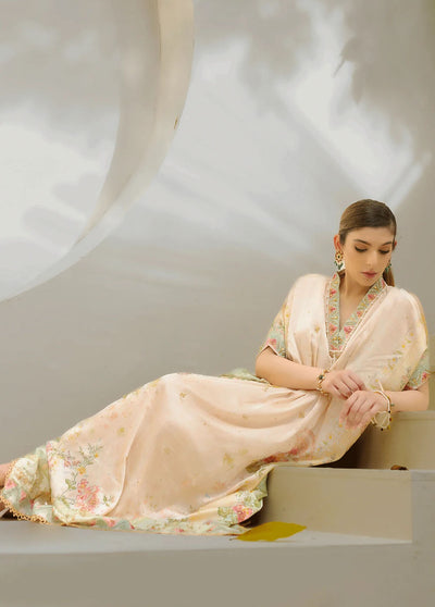 Dhanak Pret Embroidered Silk Kaftan DC-2244 OFF-WHITE