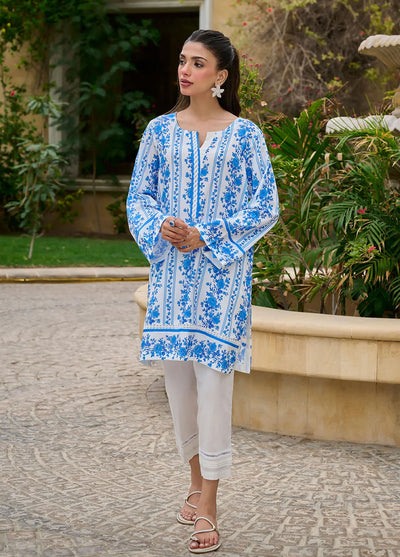 Dhanak Pret Casual Lawn Kurtie DC-0531 White