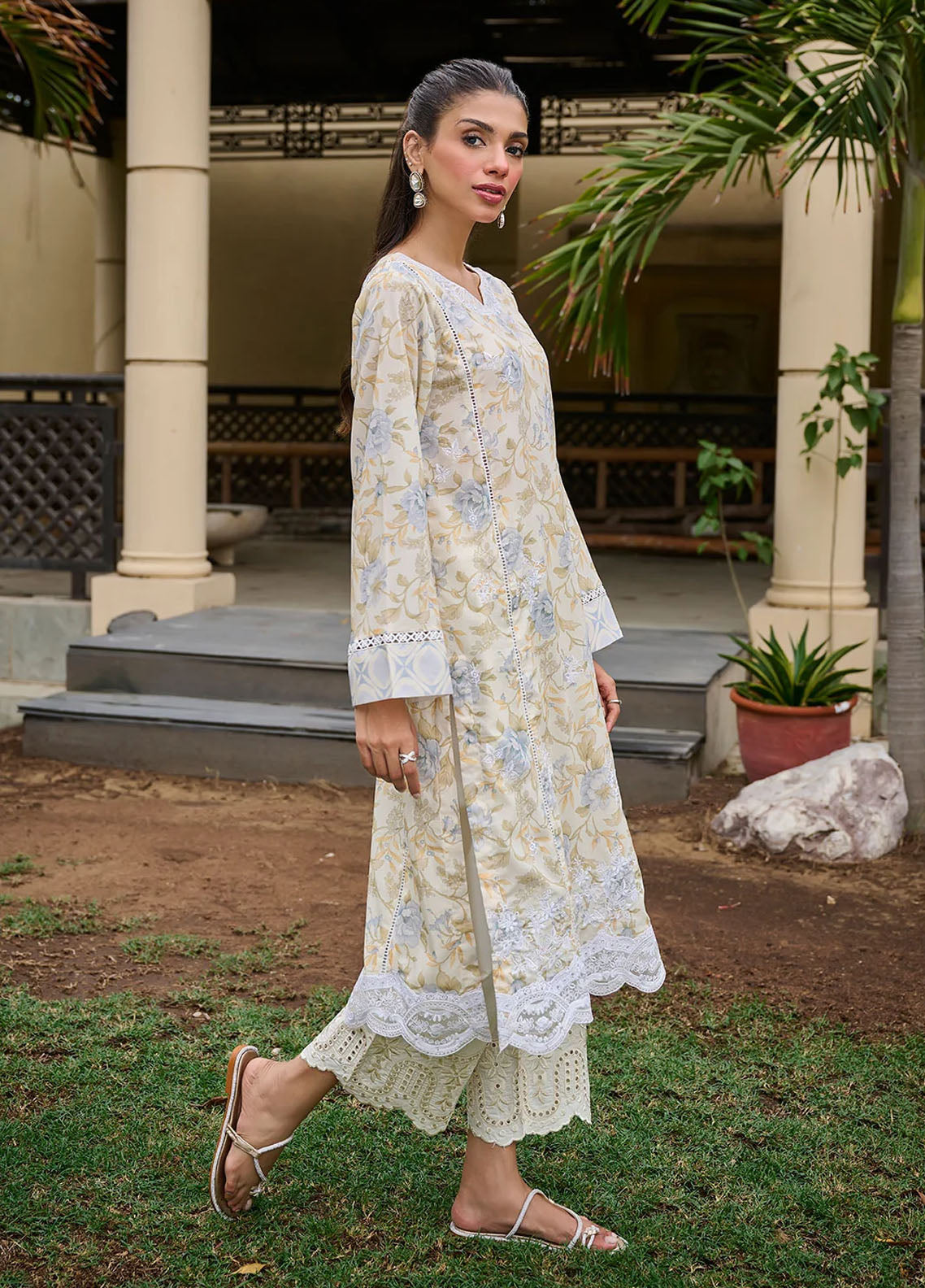 Dhanak Pret Casual Lawn Kurtie DC-0532 Beige