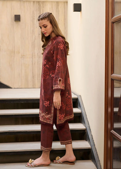 Dhanak Pret Embroidered Khaddar 2 Piece Suit DC-2279 MAROON