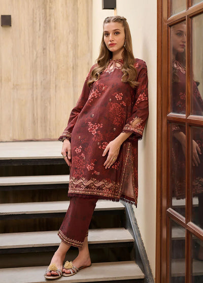 Dhanak Pret Embroidered Khaddar 2 Piece Suit DC-2279 MAROON