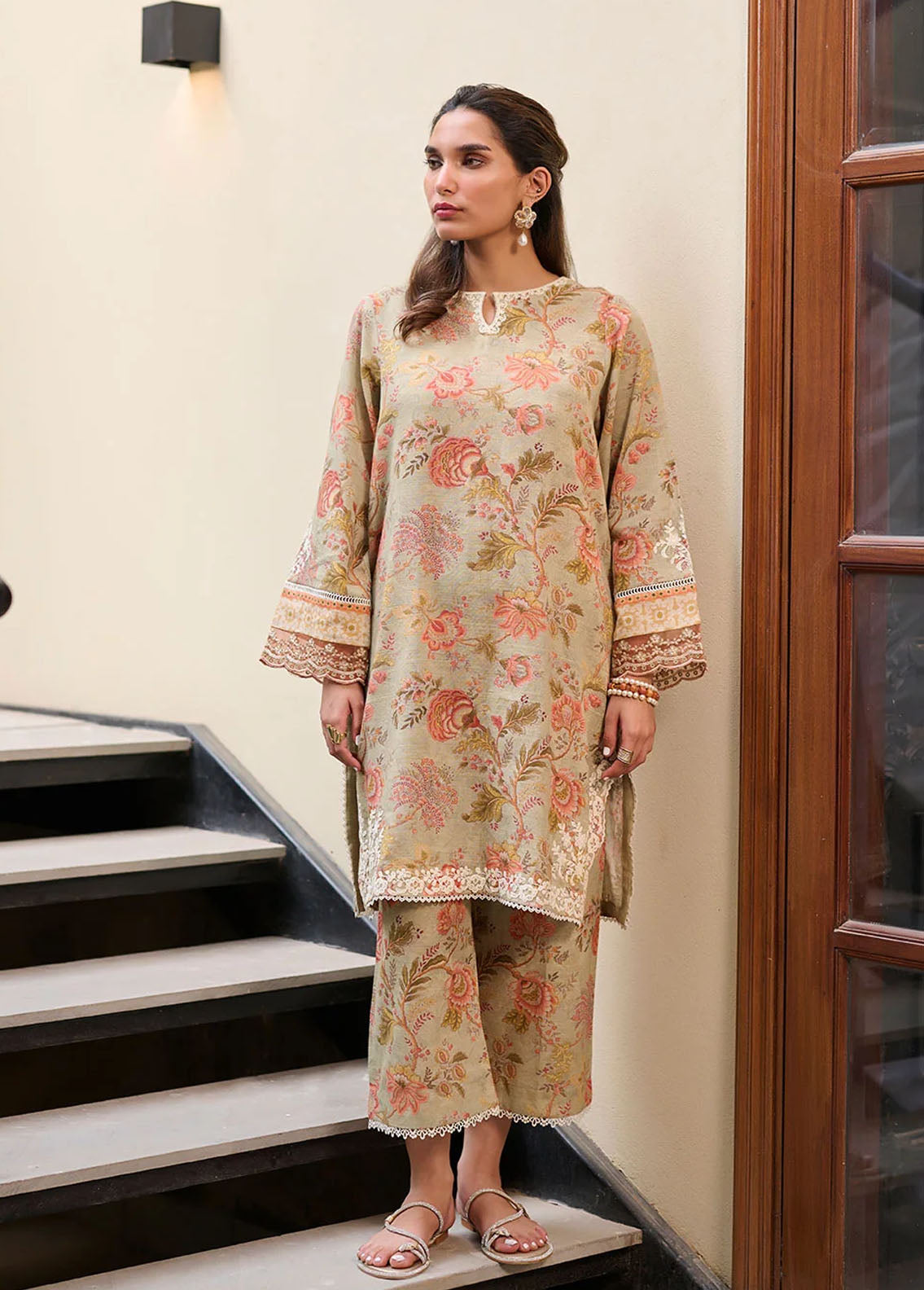 Dhanak Pret Embroidered Khaddar 2 Piece Suit DC-2280 GREEN