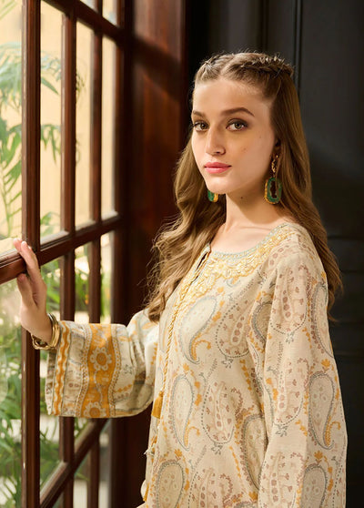 Dhanak Pret Embroidered Khaddar 2 Piece Suit DC-2282 BEIGE