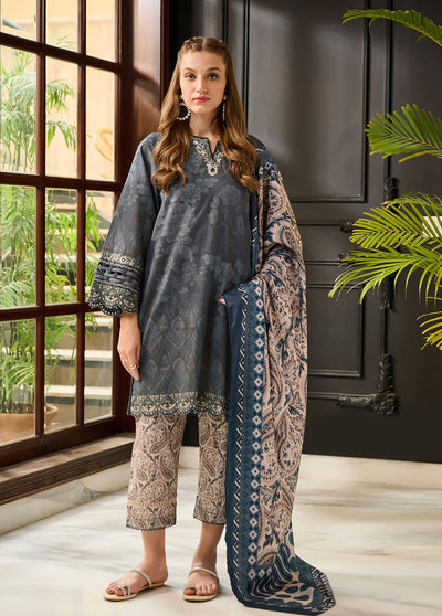 Dhanak Pret Embroidered Khaddar 2 Piece Suit DC-2283 BLUE