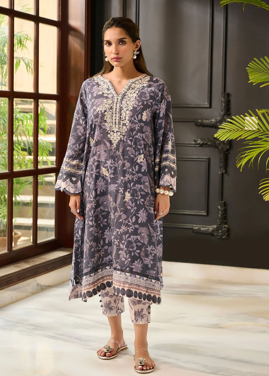 Dhanak Pret Embroidered Khaddar 2 Piece Suit DC-2284 BLUE