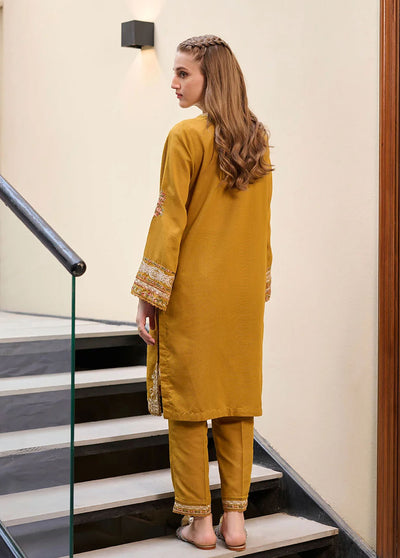 Dhanak Pret Embroidered Karandi 2 Piece Suit DC-2290 MUSTARD