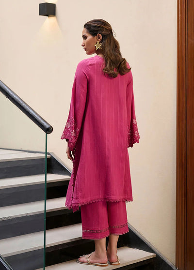 Dhanak Pret Embroidered Linen 2 Piece Suit DC-2291 PINK