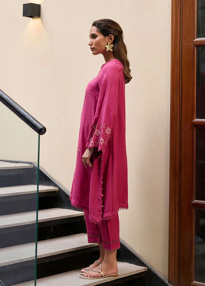 Dhanak Pret Embroidered Linen 2 Piece Suit DC-2291 PINK