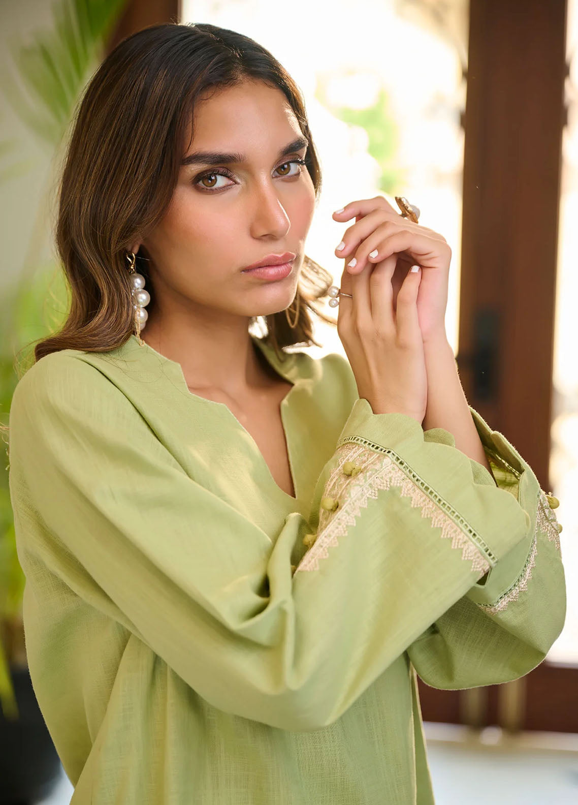 Dhanak Pret Embroidered Khaddar 2 Piece Suit DC-2247 GREEN