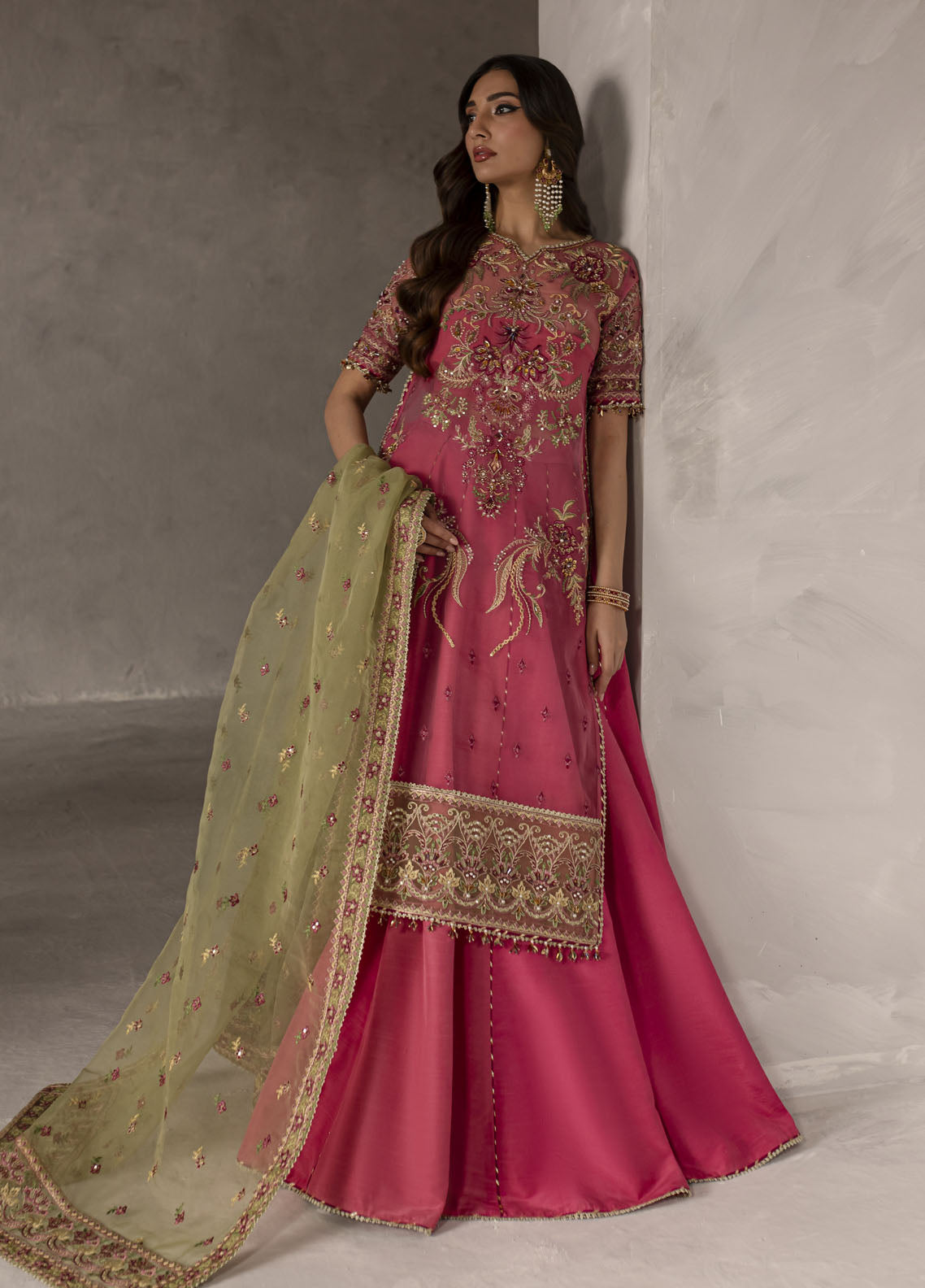 Elysee by Imran Ramzan Embroidered Organza Suits Unstitched 3 Piece IR25EF Orchidee Rose