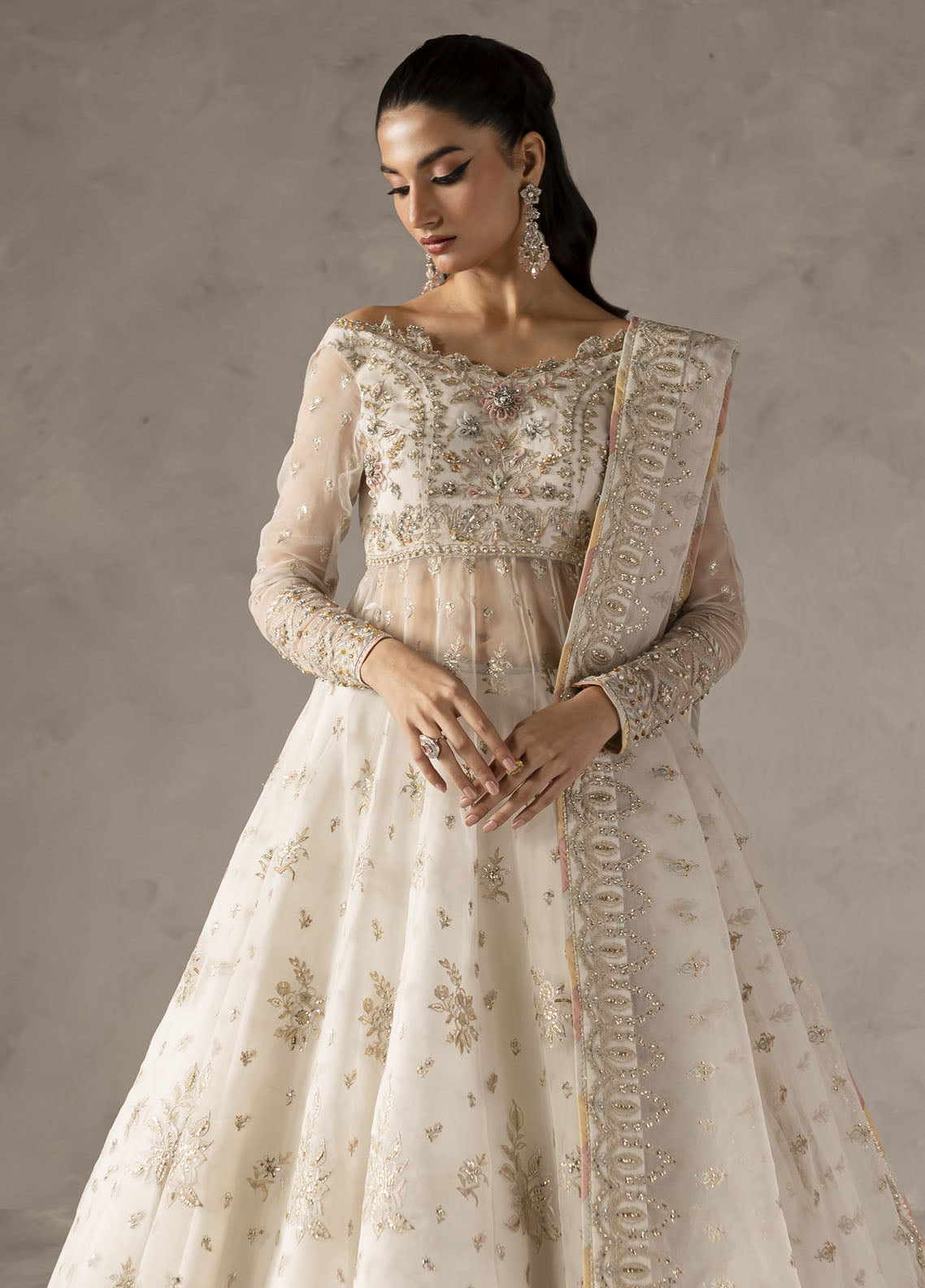 Elysee by Imran Ramzan Embroidered Organza Suits Unstitched 3 Piece IR25EF Fleur de Lueur