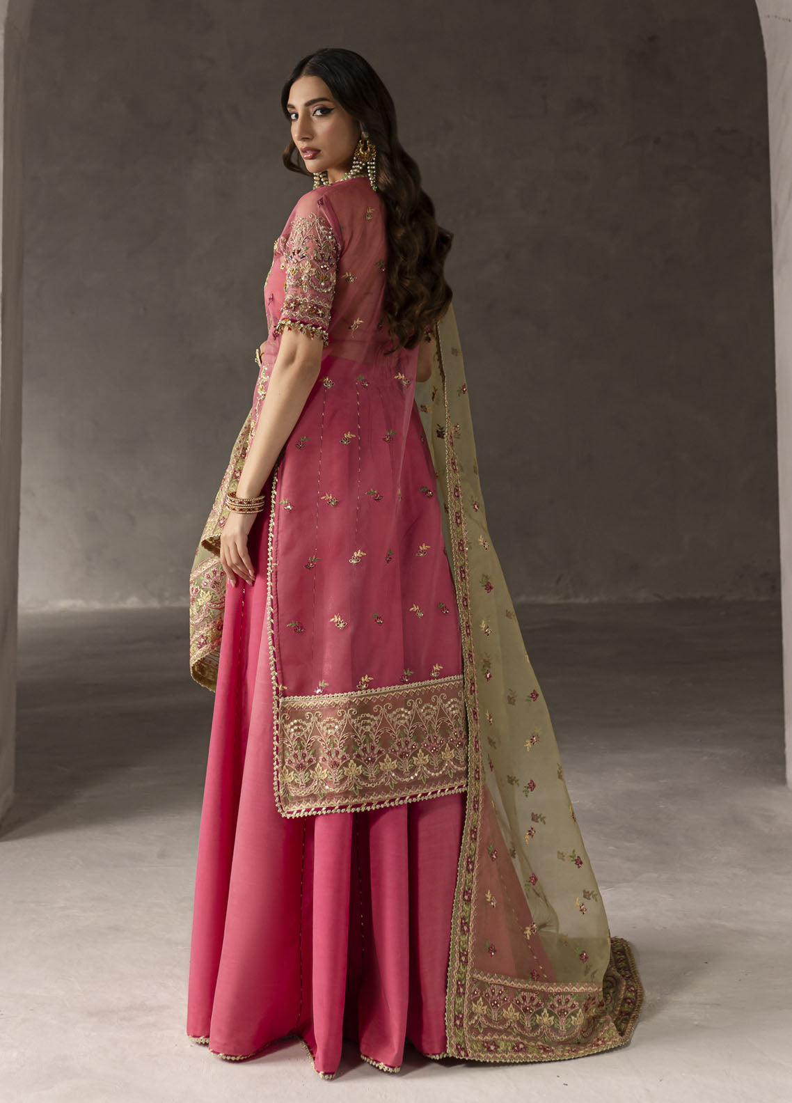 Elysee by Imran Ramzan Embroidered Organza Suits Unstitched 3 Piece IR25EF Orchidee Rose