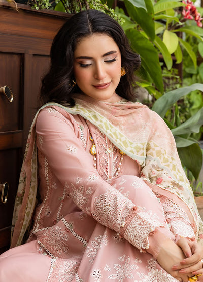 Elaf Chikankari Lawn Suits Unstitched 3 Piece EEC - 1A Forever Blush