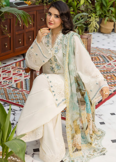 Elaf Chikankari Lawn Suits Unstitched 3 Piece EEC - 1B Pearlista