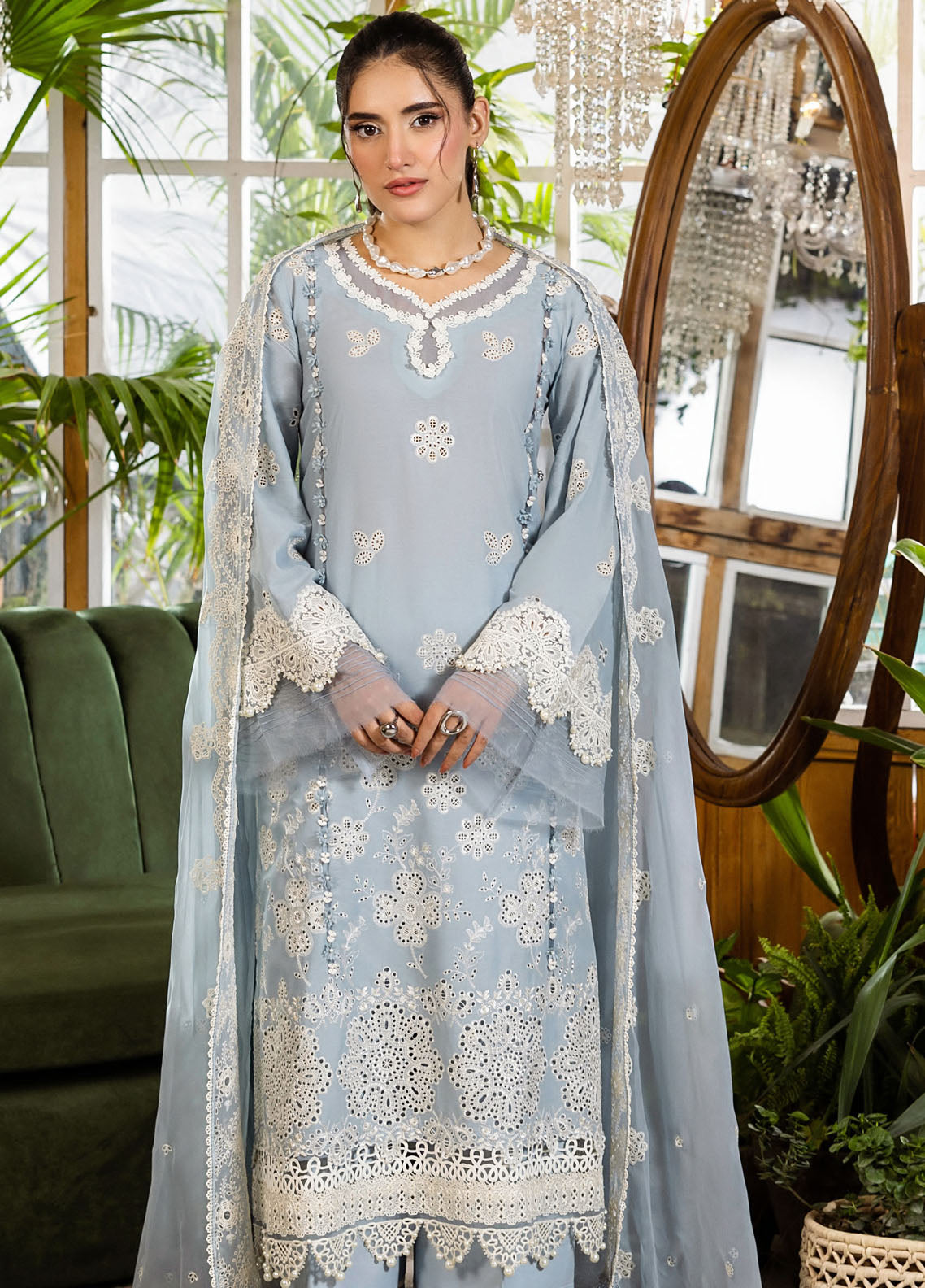 Elaf Chikankari Lawn Suits Unstitched 3 Piece EEC - 3B Parisian