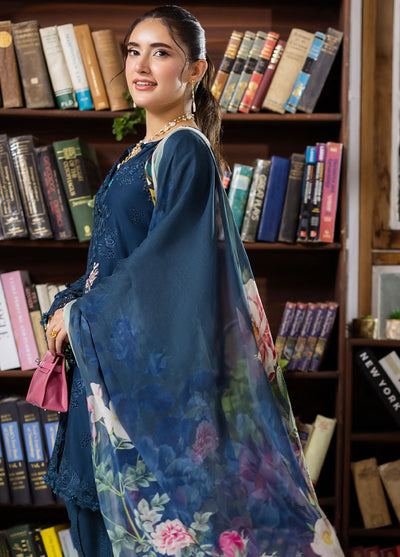 Elaf Chikankari Lawn Suits Unstitched 3 Piece EEC - 4B Serenaire
