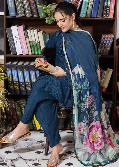 Elaf Chikankari Lawn Suits Unstitched 3 Piece EEC - 4B Serenaire