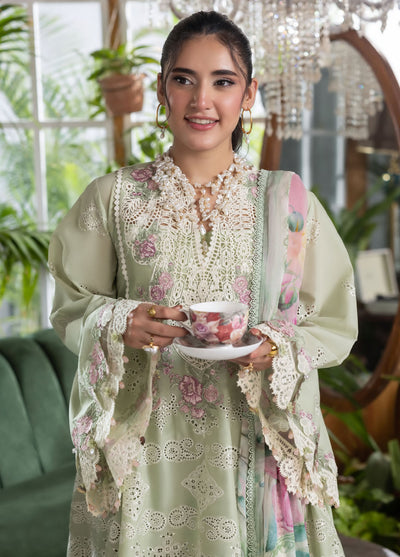 Elaf Chikankari Lawn Suits Unstitched 3 Piece EEC - 5B Matcha