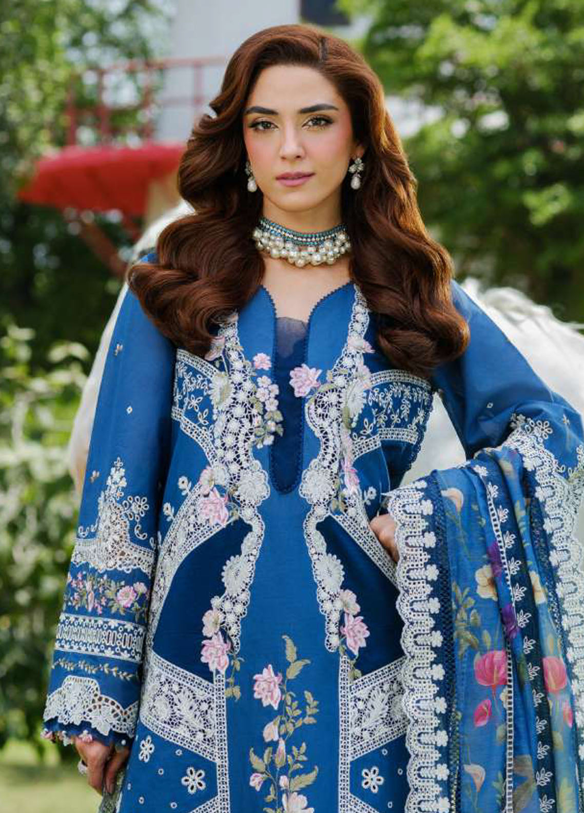 Elaf Embroidered Lawn Suits Unstitched 3 Piece EF25LV ELH-2A Ziva