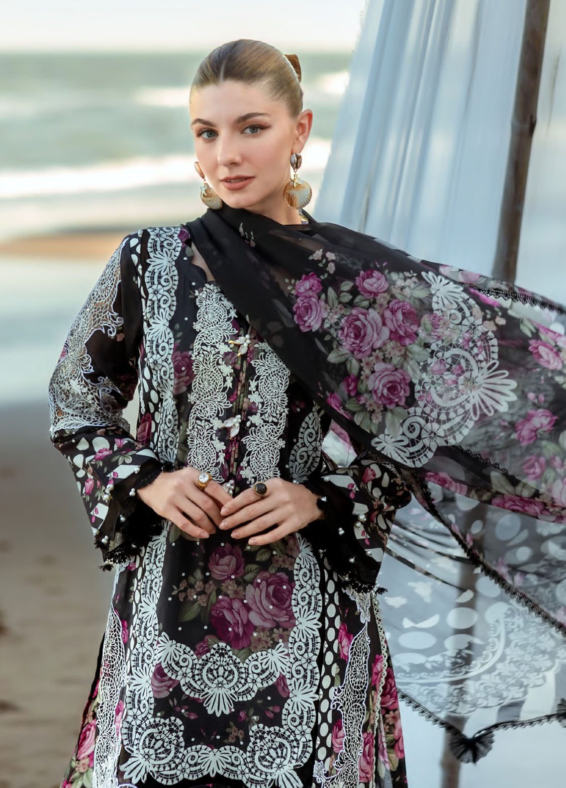 Signature by Elaf Unstitched Embroidered Lawn Collection 2025 ETS-02B