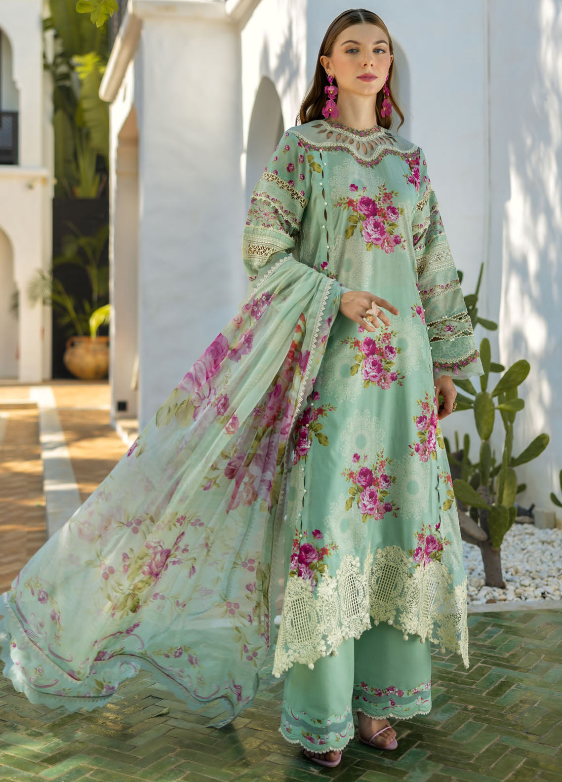 Signature by Elaf Unstitched Embroidered Lawn Collection 2025 ETS-03A