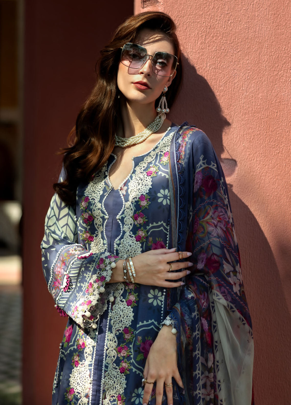 Signature by Elaf Unstitched Embroidered Lawn Collection 2025 ETS-04A