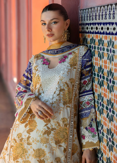 Signature by Elaf Unstitched Embroidered Lawn Collection 2025 ETS-05A