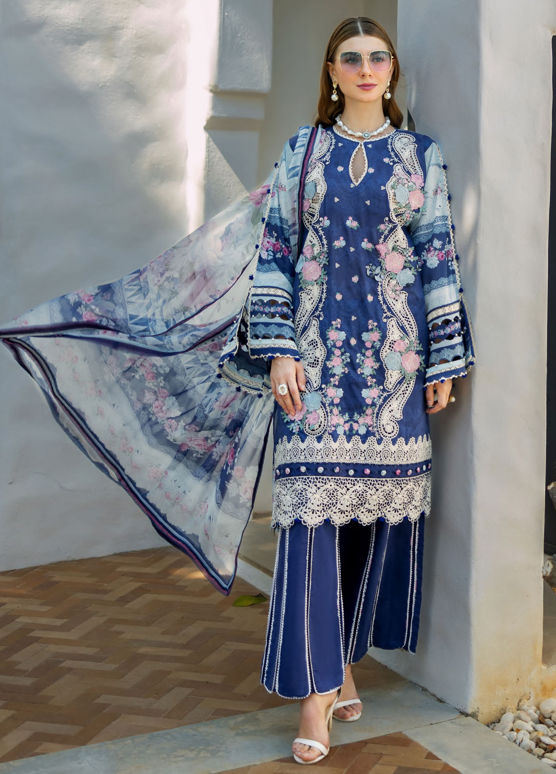 Signature by Elaf Unstitched Embroidered Lawn Collection 2025 ETS-06A