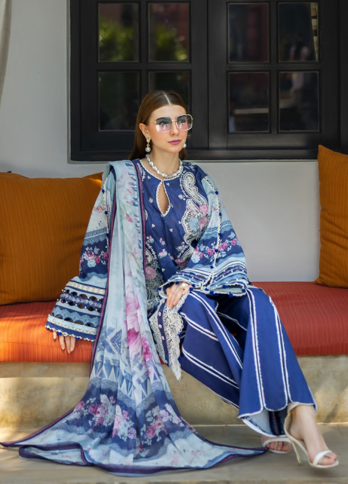 Signature by Elaf Unstitched Embroidered Lawn Collection 2025 ETS-06A